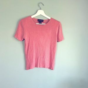 Women’s Small pink shoulder padded knit top